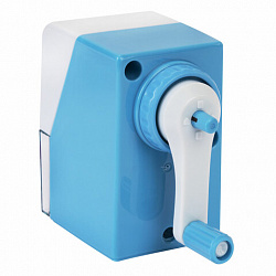 Точилка механическая ЮНЛАНДИЯ "Пастель", для чернографитных и цветных карандашей, корпус голубой, 272001