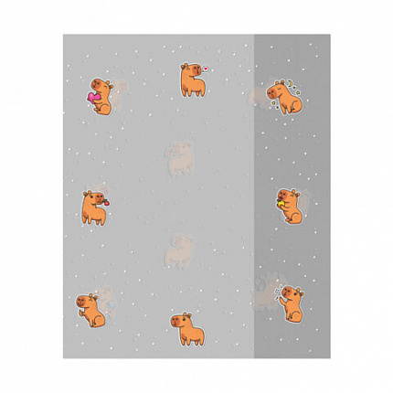 Обложки "CAPYBARAS" для тетрадей и дневников, КОМПЛЕКТ 10 шт, ПЛОТНЫЕ, 210*350 мм, 110 мкм, FUNSTER, 274087