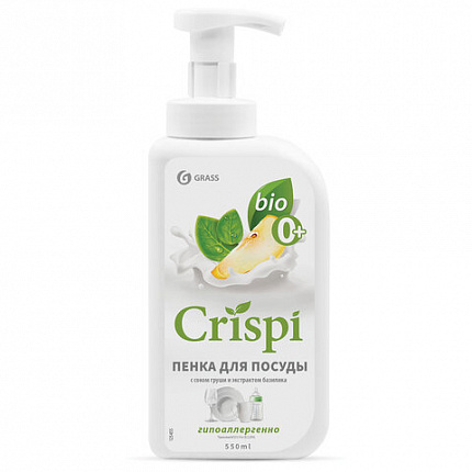 Средство для мытья посуды, овощей, фруктов эко-пенка 550 мл, CRISPI by GRASS "Груша и базилик", 14254, 125455