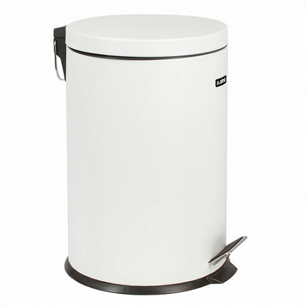 Ведро мусорное с педалью 20 литров "Classic", БЕЛОЕ ГЛЯНЦЕВОЕ, металлическое, со съемным внутренним ведром, LAIMA, 604949