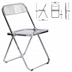 Стул складной прозрачный BRABIX "Glam CF-020", хромированный каркас, пластик, 533245