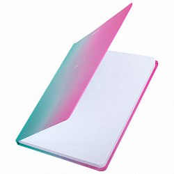 Блокнот с резинкой в клетку 96 л., А5, 145х203 мм, твердая обложка с фольгой, BRAUBERG, "Градиент", 113732