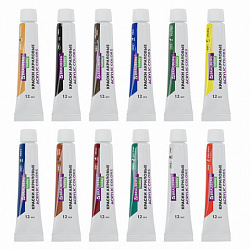 Краски акриловые художественные 12 цветов в тубах по 12 мл, кисти 3 шт., палитра, аксессуары, 19 предметов, BRAUBERG HOBBY, 192543