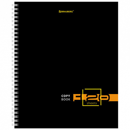 Тетрадь А5 120 л. BRAUBERG, гребень, клетка, твёрдая обложка, "Dark" (микс в спайке), 404450