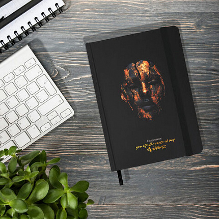 Ежедневник недатированный с резинкой А5 145х203 мм, BRAUBERG, твердый, фольга, 128 л., "Face", 116296