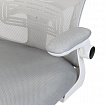 Кресло CROMEX (КРОМЕКС) "Dynamic CH-699", откидные подлокотники, пластик белый, сетка/ткань TW, серое, 533070