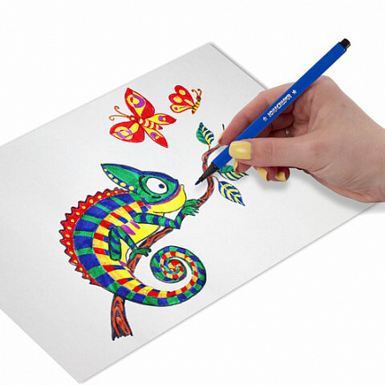 Фломастеры ЮНЛАНДИЯ "ДОМИКИ", 24 цвета, трехгранные, вентилируемый колпачок, картон, 152183