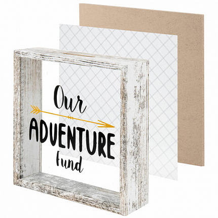 Рамка-копилка 14х14 см для фото 13,5х13,5 см, стекло, МДФ, BRAUBERG "Adventure", 391257