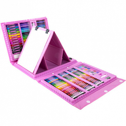 Набор ЮНОГО ХУДОЖНИКА "Единорог" для рисования и творчества с мольбертом ПИФАГОР, 208 предметов, 664631