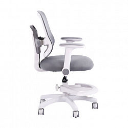 Кресло детское с подставкой для ног BRABIX KIDS "MG-215", сетка/ткань TW, серое, 533313