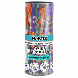 Ручка шариковая автоматическая с принтом FUNSTER (ФАНСТЕР) "TASTY FOOD", корпус soft-touch, СИНЯЯ, узел 0,7 мм, линия письма 0,35 мм, 144403