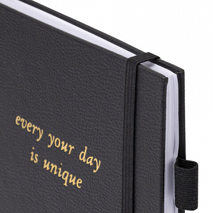 Бизнес-тетрадь на гребне А5 148х216 мм, BRAUBERG "Calipso" под кожу, резинка, клетка, 80 л., черная, 116252