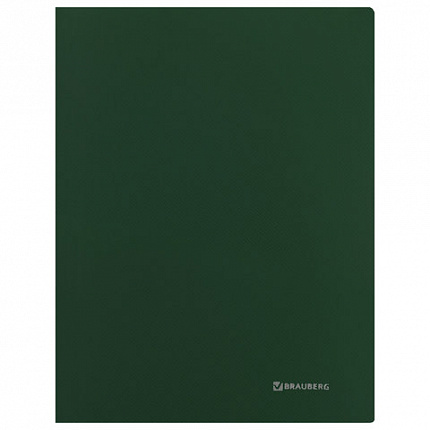 Папка с металлическим скоросшивателем и внутренним карманом BRAUBERG "Диагональ", темно-зеленая, до 100 листов, 0,6 мм, 221354