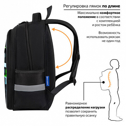 Рюкзак BRAUBERG FAVOUR, 2 отделения, 3 кармана, "Module blocks", 40х29х15 см, 273124