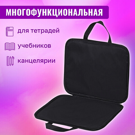 Папка на молнии с ручками BRAUBERG А4, 1 отделение, полиэстер, 20 мм, "Fun Spots", 271477