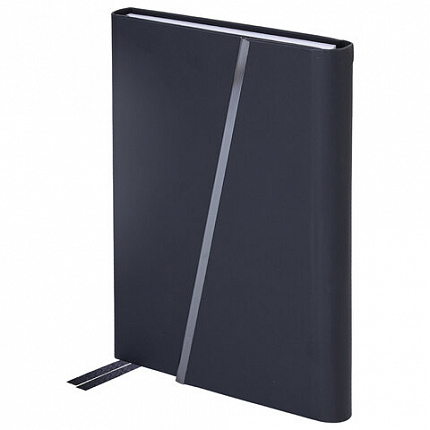 Ежедневник недатированный А5 145х213мм BRAUBERG "Vogue", под кожу, магнитный клапан, 160л, черный, 116223