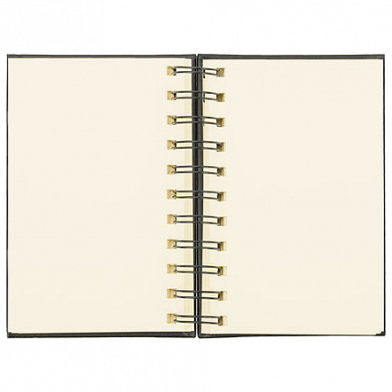 Скетчбук, слоновая кость 140 г/м2 90х140 мм, 80 л., КОЖЗАМ, гребень, BRAUBERG ART CLASSIC, черный, 116474