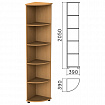 Шкаф (стеллаж) угловой "Монолит", 390х390х2050 мм, 4 полки, цвет бук бавария, УМ46.1