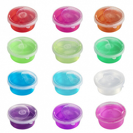 Набор слаймов 12 цветов, 16 аксессуаров, в пластиковом боксе, ЮНЛАНДИЯ, 663774