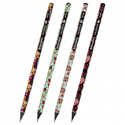 Карандаш чернографитный BRAUBERG "CALAVERAS", 1 шт., HB, корпус ассорти, 181758