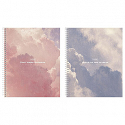 Тетрадь А5 96 л., HATBER, спираль, клетка, матовая ламинация, "Dream" (микс в спайке), 093671, 96Т5лВ1сп