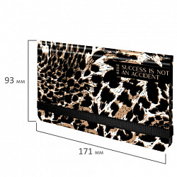 Еженедельник датированный 2026 с резинкой 171х93 мм, BRAUBERG, твердый, УФ-ЛАК, 64 л., "Леопард", 117356