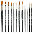 Кисти художественные набор 12 шт., в черной скрутке, синтетика, BRAUBERG ART CLASSIC, № 0-14, 200969