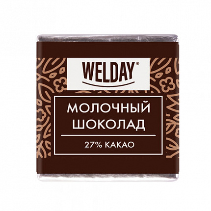 Шоколад порционный высшего качества WELDAY (ВЭЛДЭЙ) "Молочный 27%", 800 г (160 плиток по 5 г), пакет, 622406