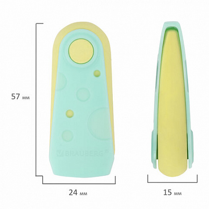 Ластики BRAUBERG "ULTRA PASTEL", НАБОР 3 ШТУКИ, 57х24х15 мм, ассорти пастель, бирюзовый пластиковый держатель, блистер, 272689