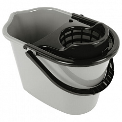 Ведро 10 л для уборки КОМПЛЕКТ с ОТЖИМОМ для веревочных и ленточных МОПов, 24х35х24 см, YORK, 70020