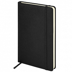 Ежедневник недатированный А5 138х213 мм, BRAUBERG "Base", под кожу, 160 л., черный, 116255