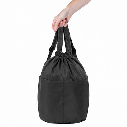 Рюкзак спортивный мешок HEIKKI PACK (ХЕЙКИ), 2 отделения, увеличенный объем, 40х35 см, черный, 272419