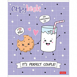 Тетрадь А5, 48 л., HATBER, скоба, клетка, обложка картон, "Пришла еда" (микс в спайке), 068336, 48Т5лВ1