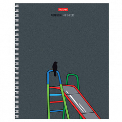 Тетрадь А5 48 л., HATBER гребень, клетка, выборочный лак, "За окном" (микс в спайке), 089025, 48Т5вмВ1гр