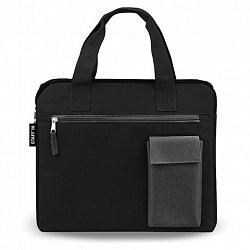 Сумка для документов STAFF DELEGATE на молнии, два кармана, полиэстер, черная/серая, 30х34х2 см, 272619