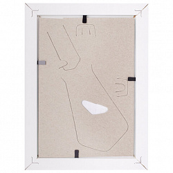 Рамка 10х15 см, небьющаяся, STAFF "Grand", багет 18 мм, белая, МДФ, 391208