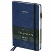 Ежедневник недатированный А5 138x213 мм, BRAUBERG "Velvet", резинка, держатель, 160 л., синий, 116243