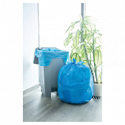 Мешки для мусора 160 л, с ушками, синие, рулон 10 шт., ПВД, 30 мкм, 90х125 см, PACLAN "Multitop", 134442