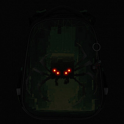 Ранец BRAUBERG PREMIUM, 2 отделения, с брелоком, "Digital spider", LED-ЛАМПОЧКИ, 38х29х16 см, 273101