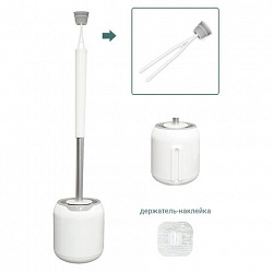 Ершик для унитаза силиконовый ROUND TYPE напольный / настенный с креплением и пинцетом LAIMA, 608133