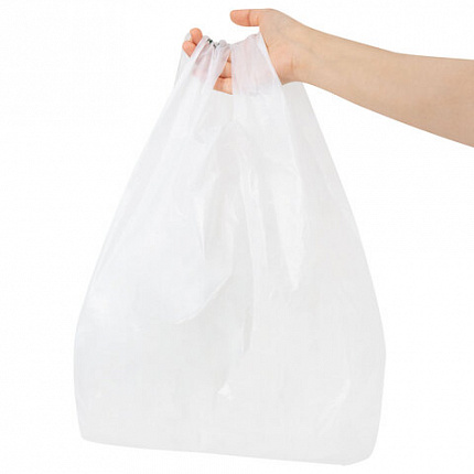 Пакет "майка" КОМПЛЕКТ 100 штук, 28+15х55, ПНД белый, 15 мкм, LAIMA, 700787