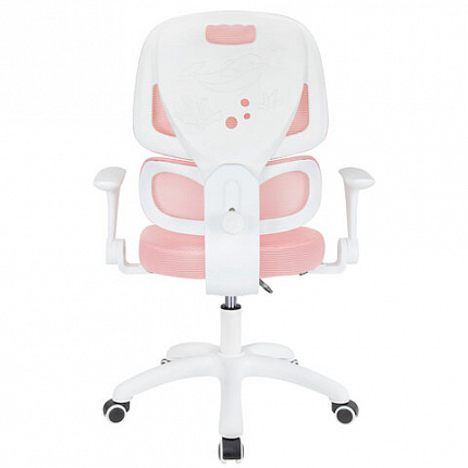 Кресло детское с поясничной поддержкой BRABIX KIDS "MG-225", сетка/ткань TW, розовое, 533316