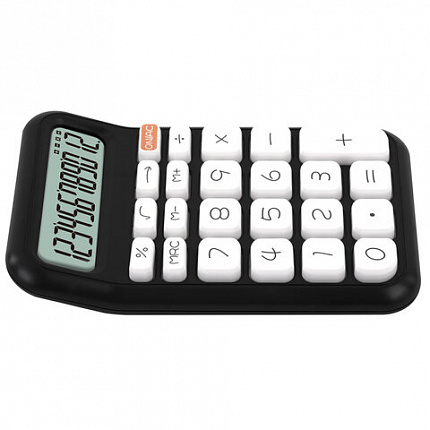 Калькулятор настольный BRAUBERG KW-500-BK (93x148 мм), 3D-кнопки, 12 разрядов, черный, 272954