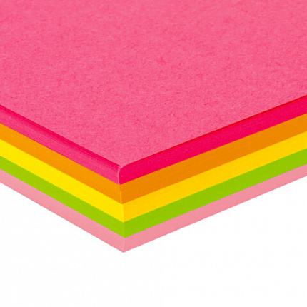 Бумага цветная BRAUBERG, А4, 75 г/м2, 100 л. (5 цветов х 20 листов), НЕОН, для офисной техники, 116667