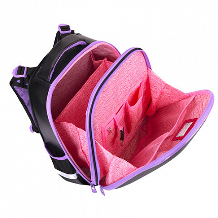 Ранец BRAUBERG SHINY, 2 отделения, с брелком, Pretty face, 38х28х14 см, 273142