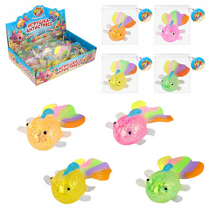 Игрушка-антистресс "РЫБКА", 11 см, ассорти 4 цвета, дисплей, JOLLY JOT (ДЖОЛЛИ ДЖОТ), 665813
