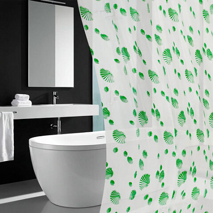 Шторка для ванной PEVA, 180х180 см, кольца в комплекте, дизайн ассорти, МОРЕ, WBZ (ВБЗ), 700069