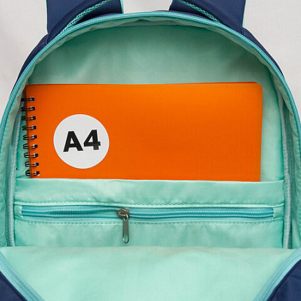 Рюкзак GRIZZLY школьный, анатомическая спинка, 2 отделения, для девочек, "AZURE", 40х25х13 см, RG-564-4/1