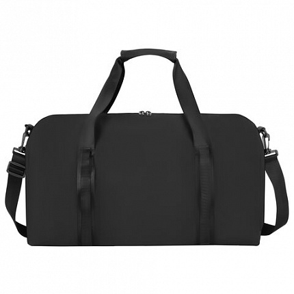 Сумка спортивная HEIKKI WORKOUT (ХЕЙКИ), карман на молнии, черная, 28x51x25 см, 273916