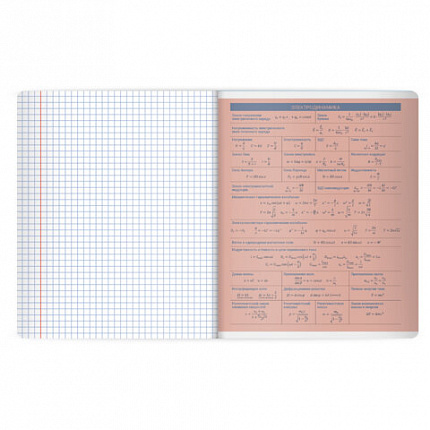 Тетрадь предметная MonoPastel 48л, пластиковая обложка, ФИЗИКА, клетка, подсказ, BRAUBERG, 405511